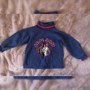 Vintage 90s Start Wars Red Label Jar Jar Binks Shirt Size 4